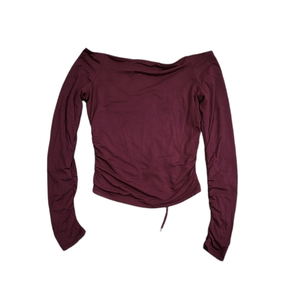 JONATHAN SIMKHAI STANDARD Alessa Matte Jersey Ruched  Top in Wine XS NWT - Picture 8 of 10